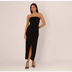 Adrianna Papell Strapless Knit Crepe Blazer Dress - Black