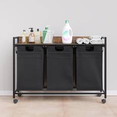 Borough Wharf Laundry Basket With Wheels 3 Pull-out Removable 75cm H x 106cm W x 33cm D