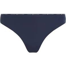 Tommy Hilfiger Trusser Tommy Hilfiger Seamless Repeat Logo Thong - Marin/Hvid