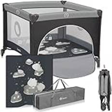 Sicurezza per Bambini Lionelo Box per Bambini 0-15 Kg Recinto Neonato Pieghevole con Rete Apribile Colore Grey Scandi
