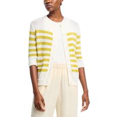 Yellow Cardigans Fabiana Filippi Striped Elbow Sleeve Cardigan
