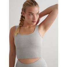 Braletter & Toppar - Fitness & Gymträning BH:ar aim'n Melange Ribbed Seamless Shaping Bralette - Grå