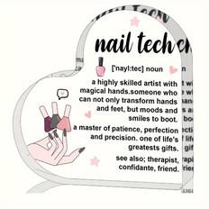 YETP Star Inspirational Nail Tech Heart-Shaped Acrylic Plaque - Acrylic