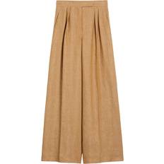 Max Mara Tøj Max Mara Rauche High-Rise Linen Wide-Leg Pants - Grey