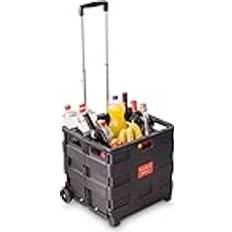 Heavy Duty Foldable Shopping Trolley Aluminium Plastic - Black