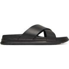 Tommy Hilfiger Men Sandals Tommy Hilfiger Crossed Straps Leather Sandal - Black