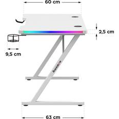 Huzaro Hero 2.5 White RGB Gaming Desk