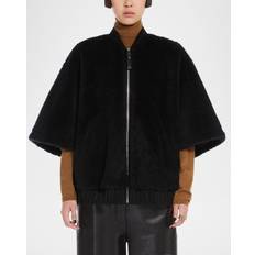 Black Capes & Ponchos Max Mara Briose Wool Blend Wrap Poncho - Black