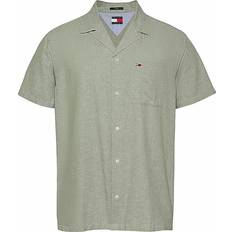 Tommy Jeans Herre Skjorter Tommy Jeans Tjm Linen Blend Camp Ss Ext - Grøn