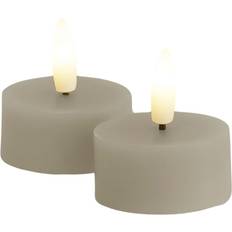 Sirius Sille Fyrfadslys 2 Stk Ø4.5 H2.2 cm Warm Grey LED-lys 2.2cm 2stk