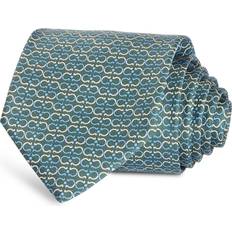 Cravates Ferragamo Gancini Print Silk Tie - Green