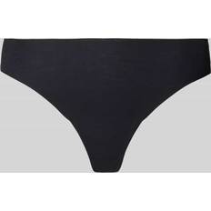 Invisible Cotton Low-Rise Thong - Black
