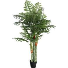 vidaXL Palm Tree with 3 Trunks 180 cm Green Artificial Plant