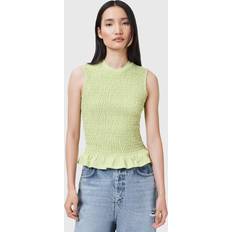 Cotton Tank Tops AllSaints Ode Smocked Tank Top - Jade Green