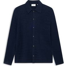 Les Deux Skjorter Les Deux Finnegan Knit Shirt Cardigan - Dark Navy