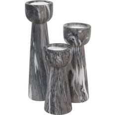 Black Candle Holders Set of 3 Marble Tealight Holders - Black Candle Holder 2pcs