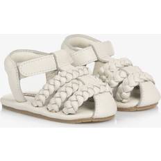 White First Steps Children's Shoes Donsje Baby Girls Plaited White Leather Pre-Walkers - White