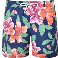 Polo Ralph Lauren White Swimwear Polo Ralph Lauren Iconic Hibiscus Swim Shorts - Navy