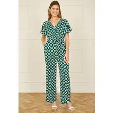 Women Jumpsuits & Overalls on sale Yumi Geometric Wide Leg Jumpsuit - Green
