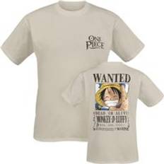 One Piece Anime T-shirt - Wanted - Sand