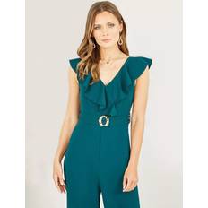 Gold Jumpsuits & Overalls Yumi Green Jumpsuit With Gold Buckle - Green