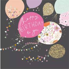 Woodmansterne Balloons Brown Background Birthday Card