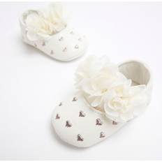 Faux Leather Ballerinas Children's Shoes River Island Baby Girls Cream Ruched Ballet Pumps - Cream