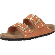 Birkenstock Arizona Rivet Suede Leather Sandals - Orange