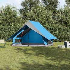 Camping & Friluftsliv vidaXL Camping Tält 5-Personers Blå Polyester Hopfällbar