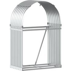 Silver Kaminer vidaXL Vedställ Silver 80 x 45 x 120 cm Galvaniserat Stål