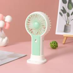 Battery Fans RYWOLT Green Mini Cartoon Portable Fan With Usb Charging Phone Stand