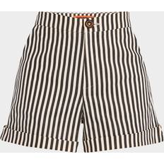 Simon Miller Como Linen Shorts - Black Macadamia Micro Stripe