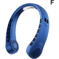 Willbond Portable Neck Fan USB Handheld Mute LED Digital Display L4K7-800mAh-Blue