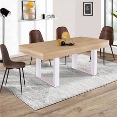Tables à manger IDMarket Rectangle Phoenix 6 Personnes Bois Et Blanc 160 cm Table à manger