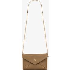Saint Laurent Håndtasker Saint Laurent Cassandre Chain Pouch in Lambskin - Dark Cork