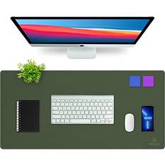Grey Desk Mats ‎K KNODEL Sewing Leather Desk Mat 80x40cm Dark Green