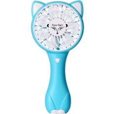 Blue Fans Keshen Cartoon Fox Shape Mute Handheld Fan 3 Speed USB Charging