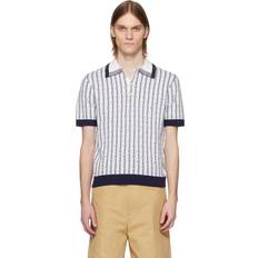Casablanca Polotrøjer Casablanca Cotton Knit Monogram Polo Shirt - Blue