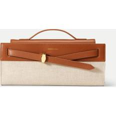 Natural Clutches Veronica Beard Dash Clutch Bag - Natural Linen/Hazelwood