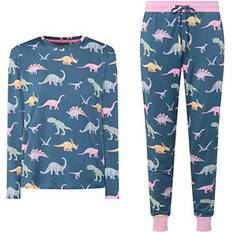 Green Pyjamas Chelsea Peers Dinosaur Print Pyjama Set - Teal