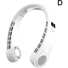 Willbond Portable Neck Fan USB Handheld Mute LED Digital Display L4K7-1200mAh-White