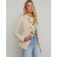 Wool Blazers L'agence Chamberlain Knit Blazer - Champagne/Gold
