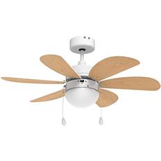 Ceiling Fans Universal Blue Ventilador De Techo Madera Con Luz 6 Aspas