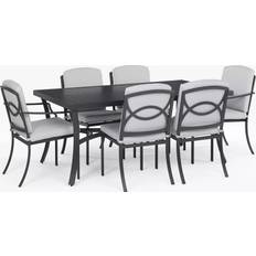 John Lewis Marlow Aluminium 6-Seater Rectangular Garden Table & Chairs Patio Dining Set