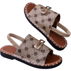 Shein Womens Flat Sandals Buckle Elastic Printed White Toe Ring SlipResistant Slippers Solid Color OpenToe Sandals For Indoor And Outdoor Use