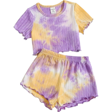 Shein Baby Tie Dye Rib Knit Tee & Shorts