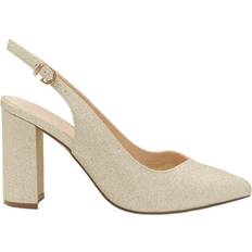 Paradox London Giovanna Wide Fit Block Heeled Slingback - Nude