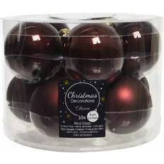 Kerstversieringen Decoris Kerstballen Glas 10st Mahonie 6cm Bruin