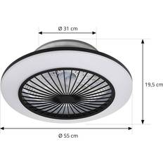Lindby Led Ceiling Fan with Lightingdimmable Mamuti