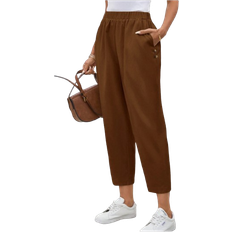 Shein Damen Hosen mit elastischem Bund und Taschen, Lässig Sommerhosen